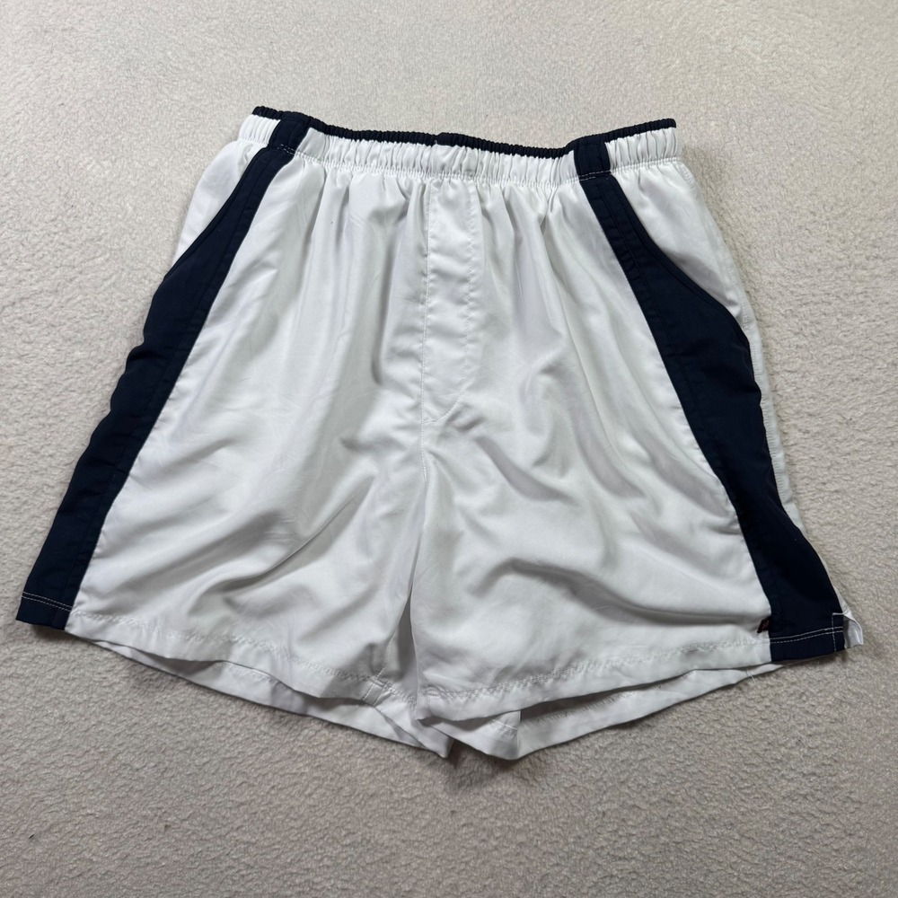Wilson Athletic Shorts White Navy Blue‎ Tennis Running Gym Men Size L Quic Dry